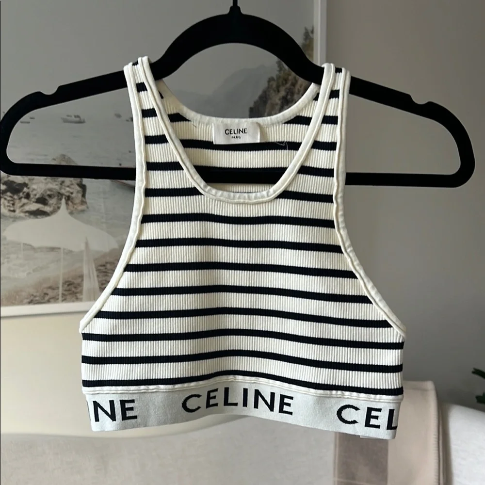Celine Striped Ribbed Crop Top - Picture 3 of 6